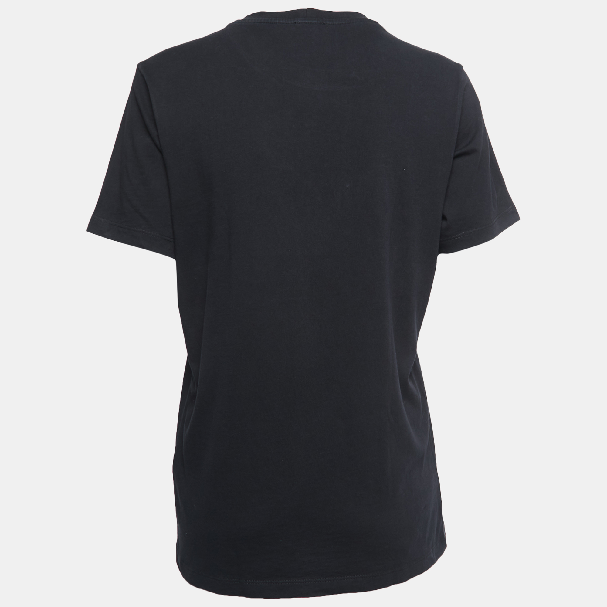 

Kenzo Black Logo Print Cotton Crew Neck Half Sleeve T-Shirt