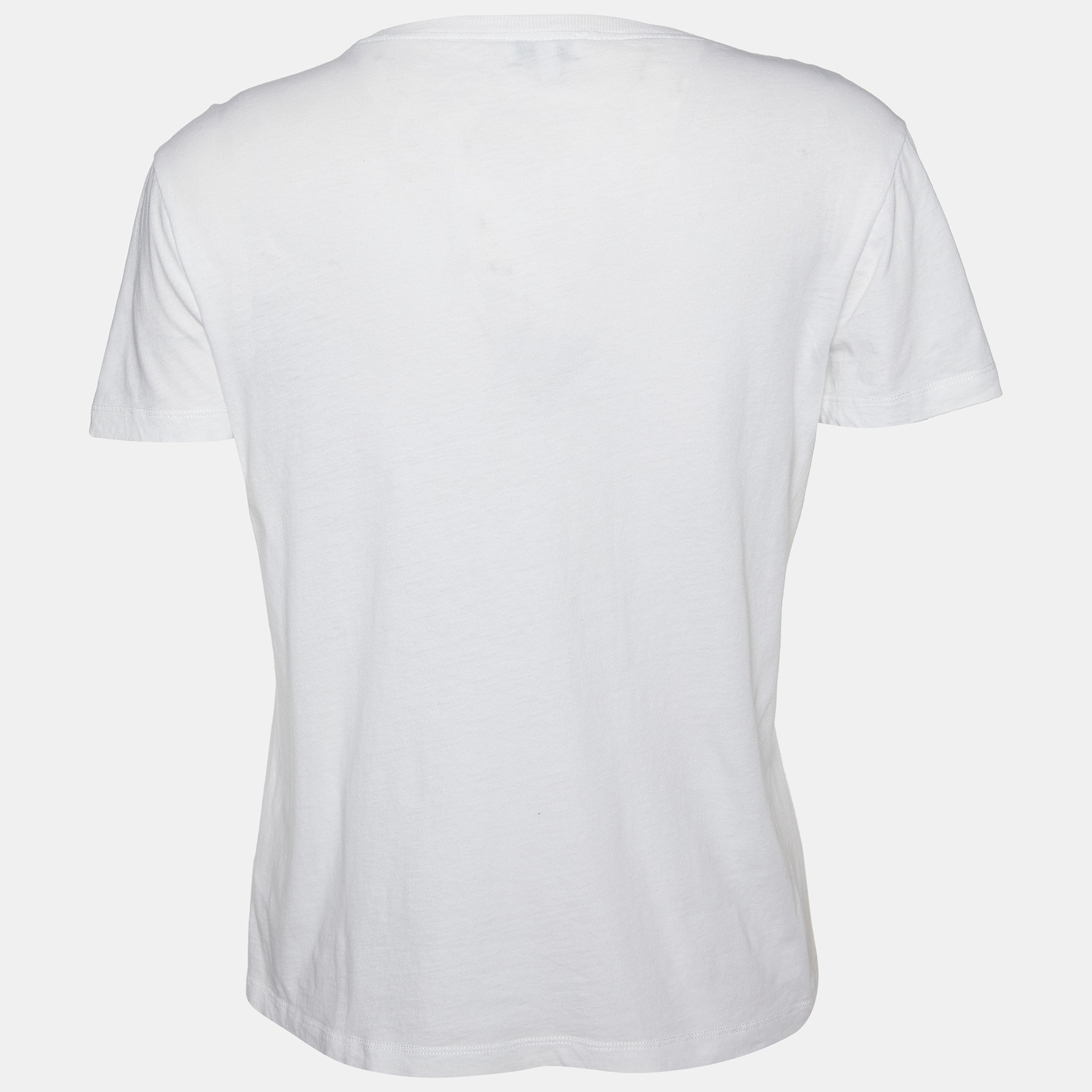 

Kenzo White Tiger Motif Print Cotton Jersey Crew Neck T Shirt