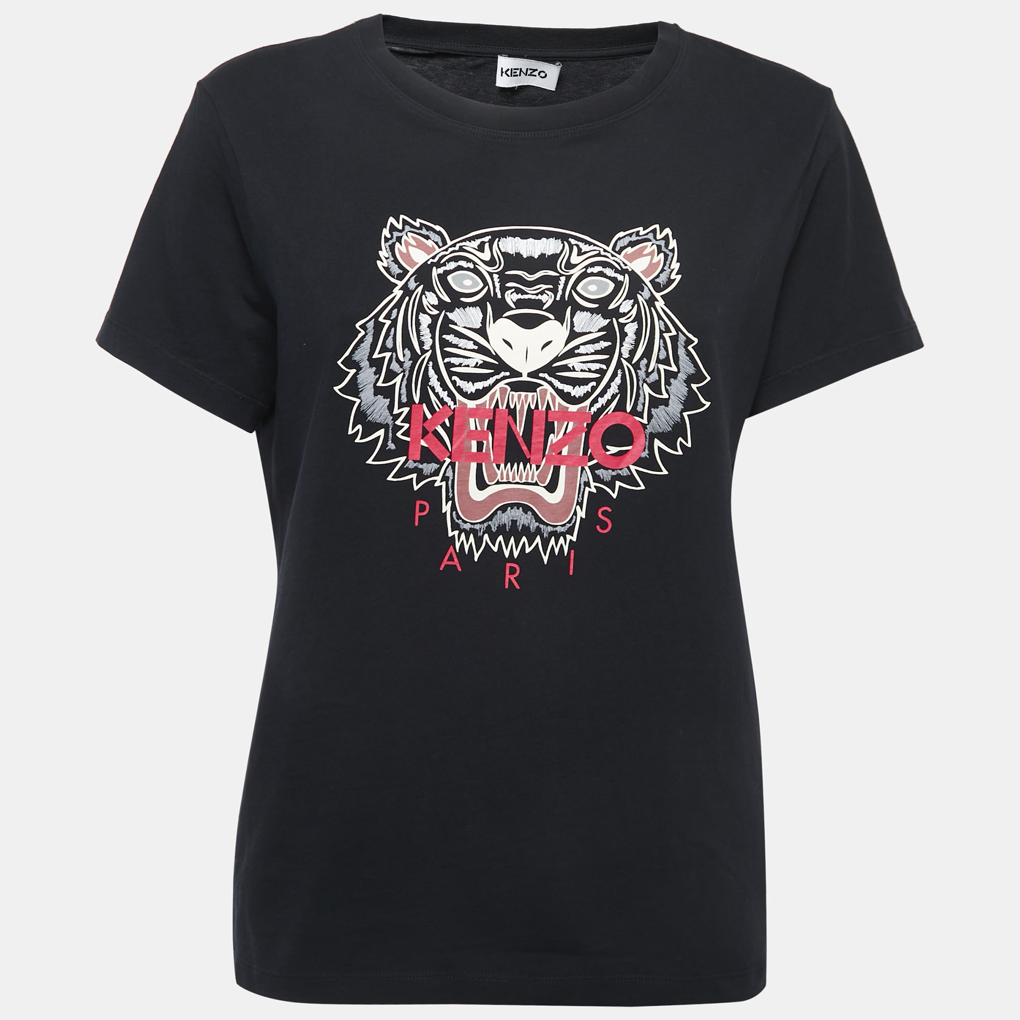 

Kenzo Black Tiger Printed Cotton Knit T-Shirt
