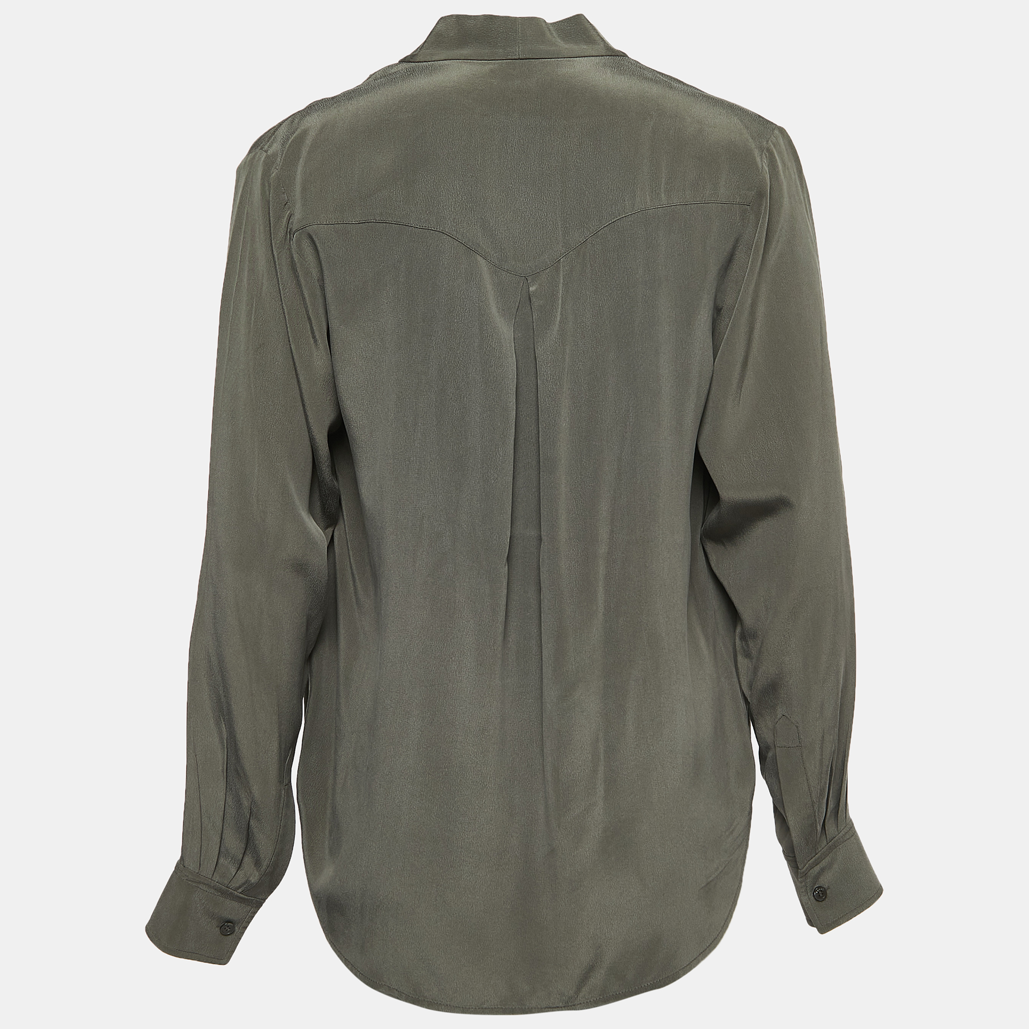 

Kenzo Grey Silk Long Sleeve Blouse