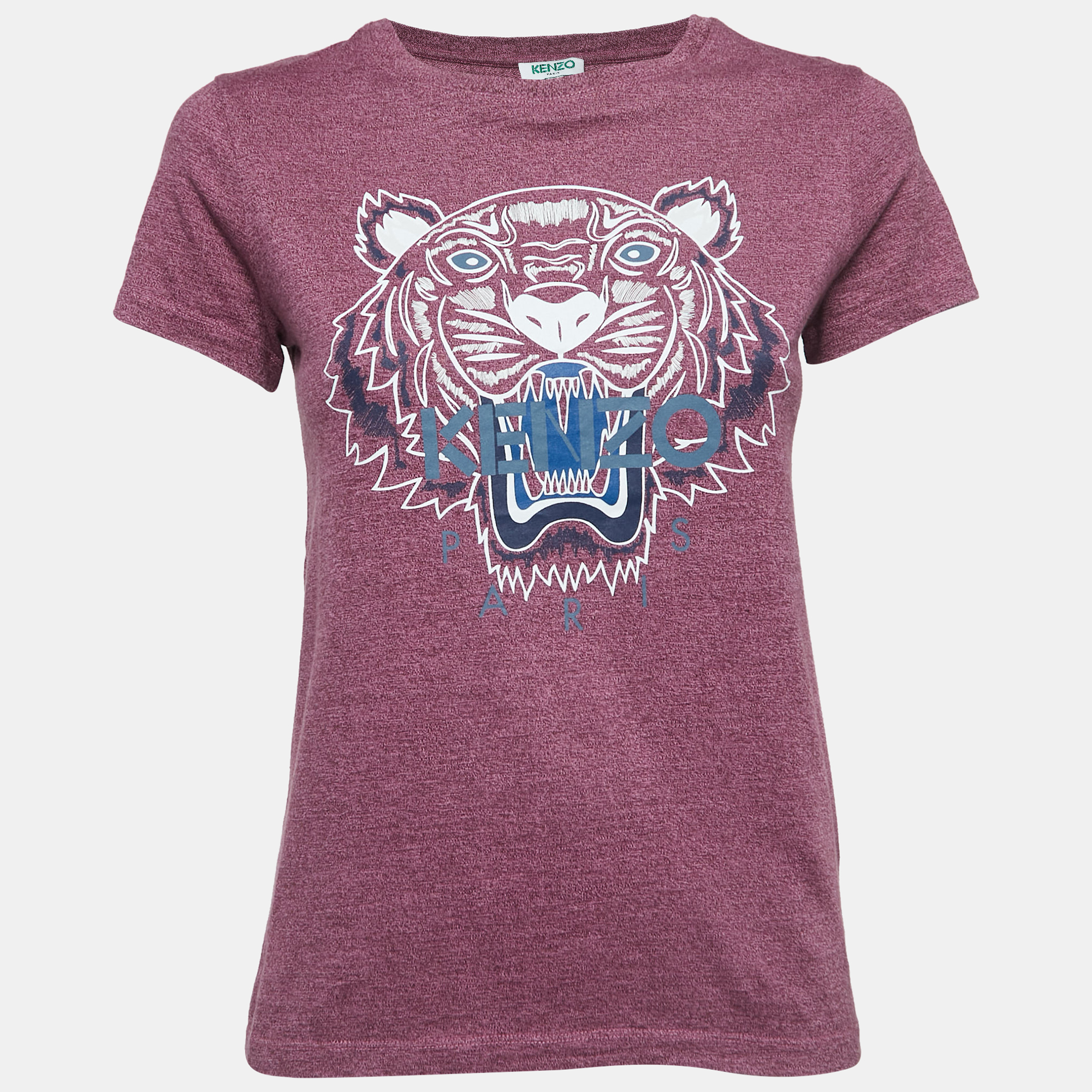 

Kenzo Purple Logo Tiger Print Cotton Short Sleeve T-Shirt