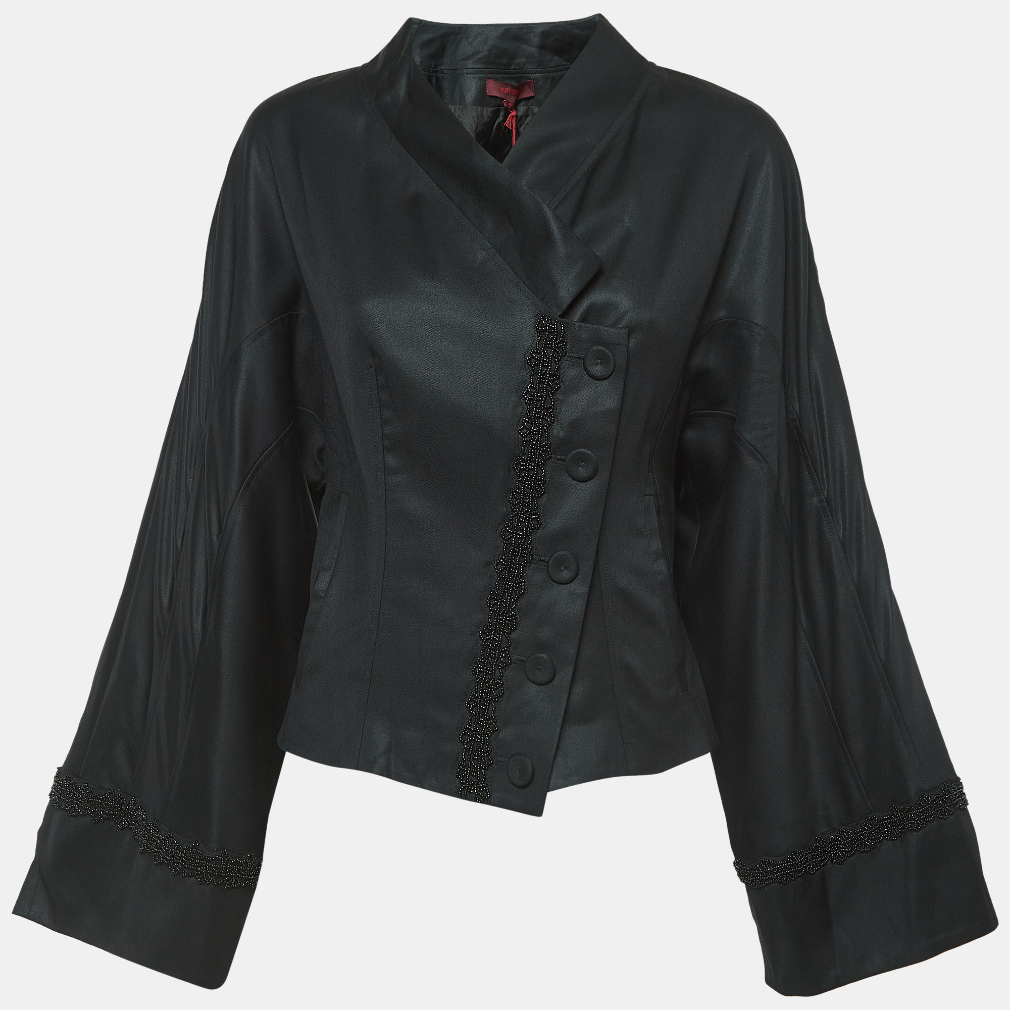 

Kenzo Black Sequined Wool Buttoned Jacket M