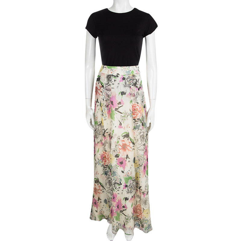 

Kenzo Floral Printed Crinkled Silk Chiffon Maxi Skirt, Multicolor