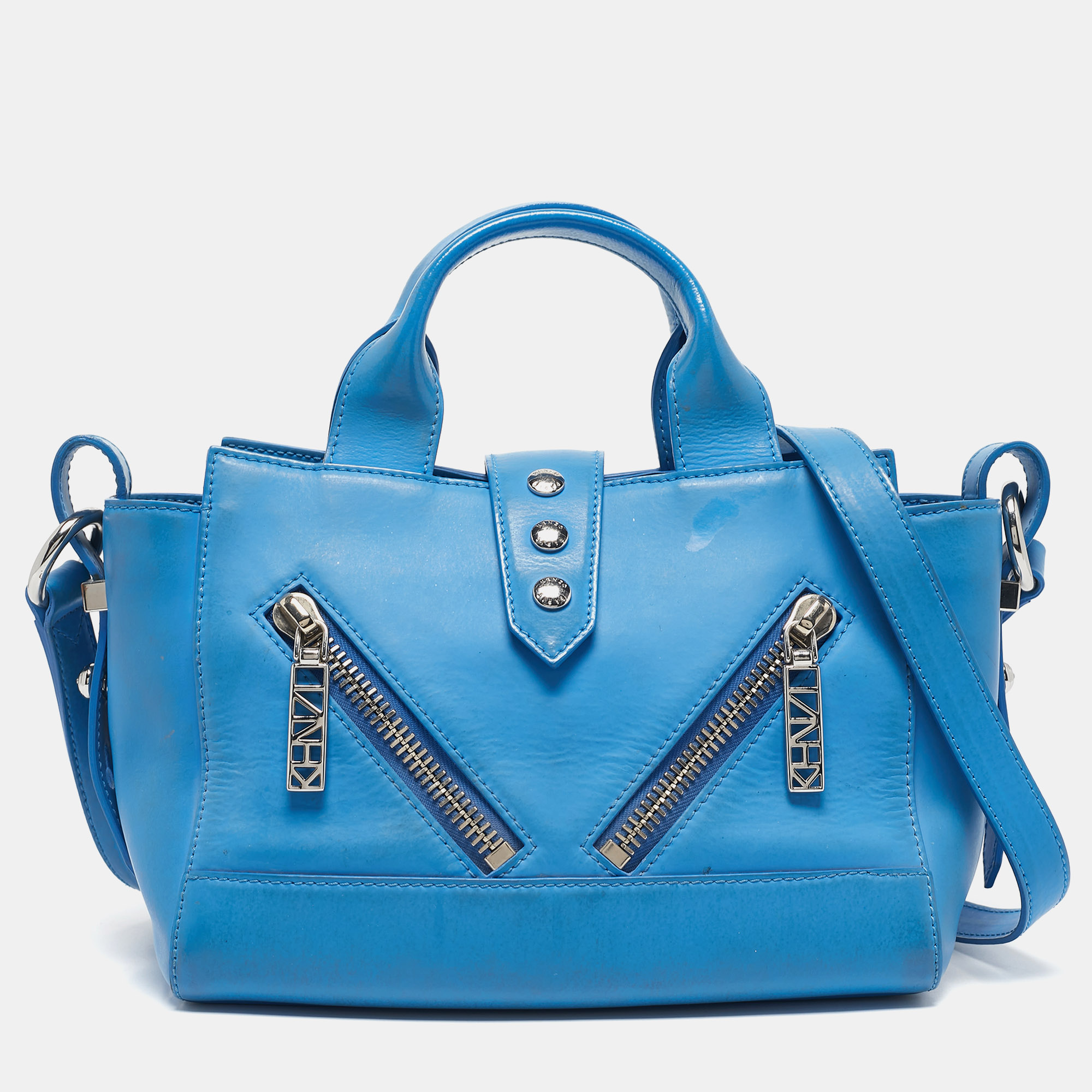 

Kenzo Blue Marine Leather Mini Kalifornia Tote