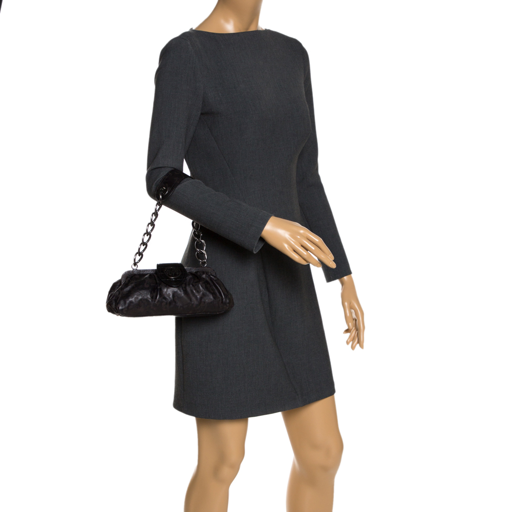 

Kenzo Black Leather Frame Pochette Bag