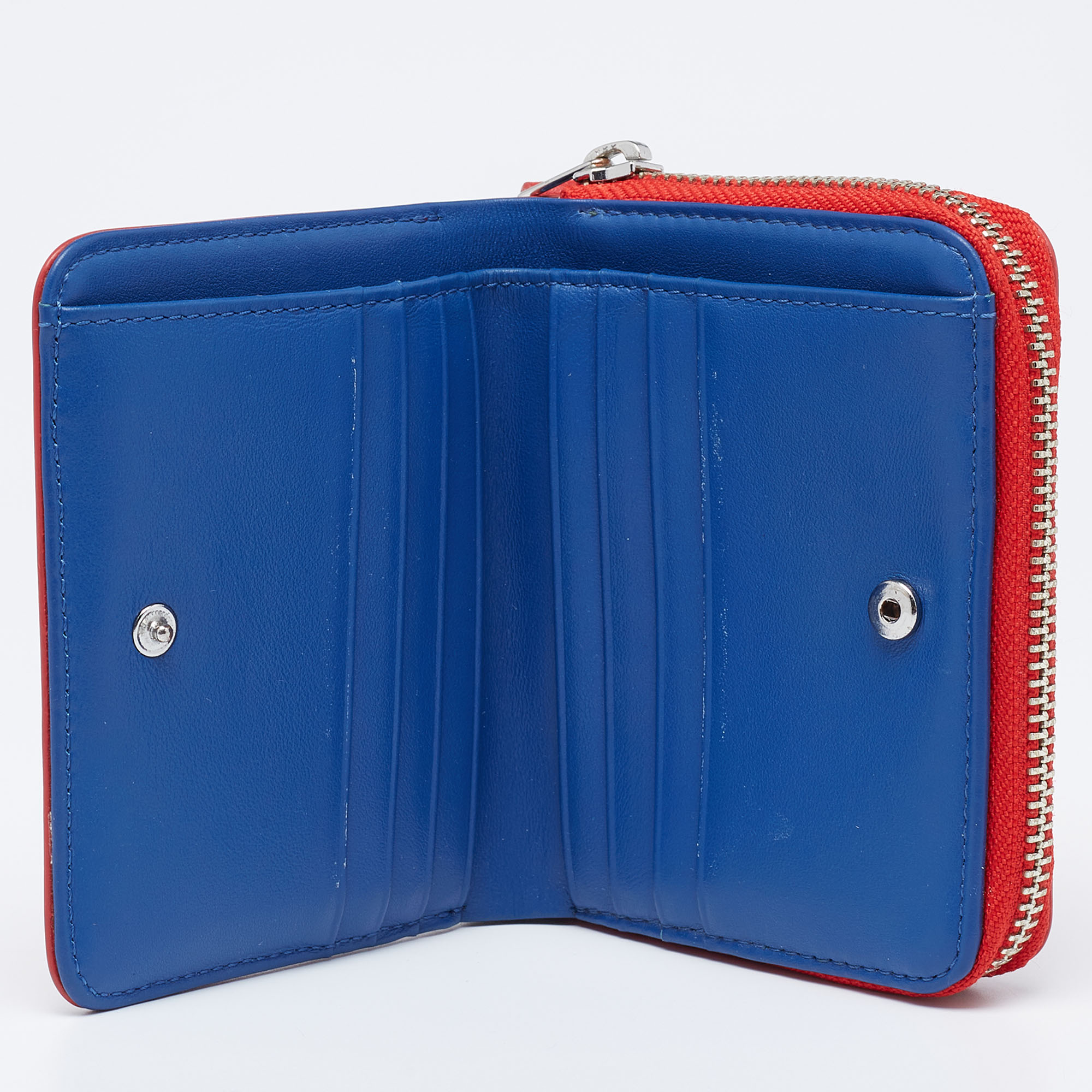 

Kenzo Red/Blue Leather K Zip Compact Wallet