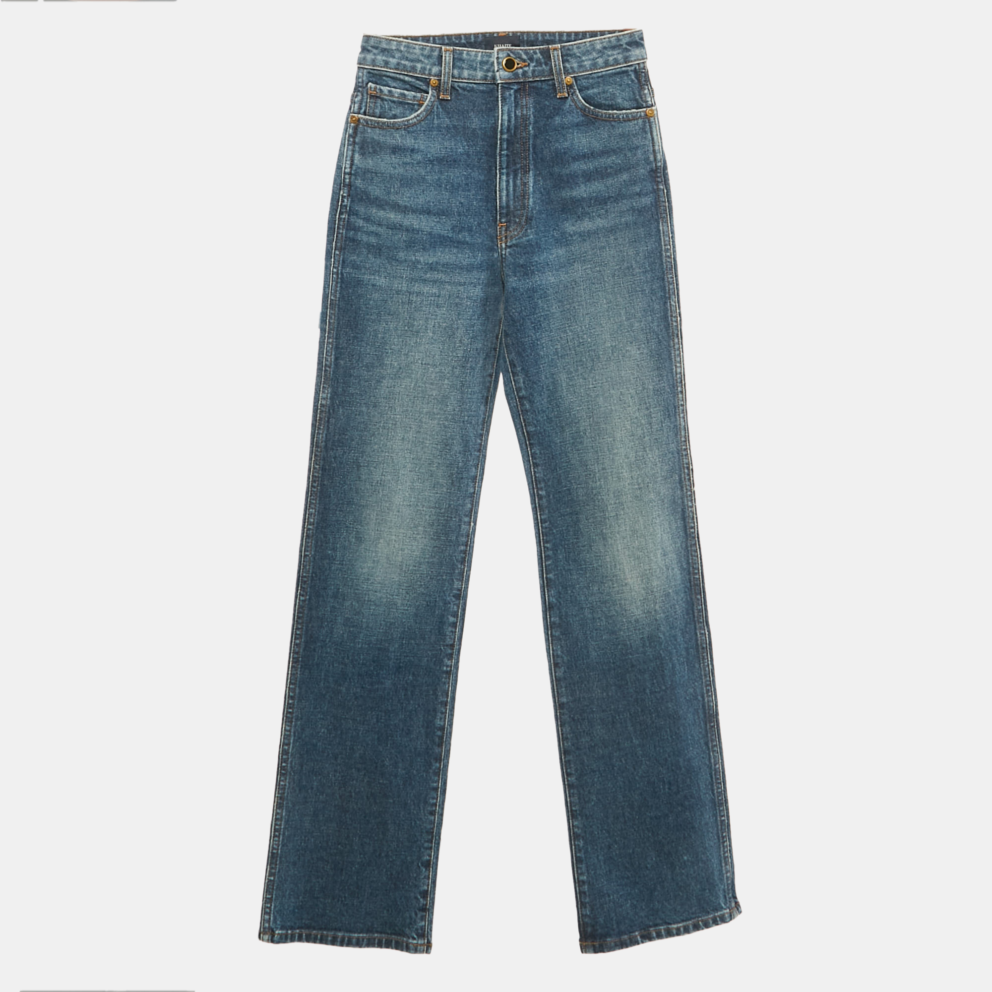 Pre-owned Khaite Blue Faded Denim Danielle Jeans S Waist 25"