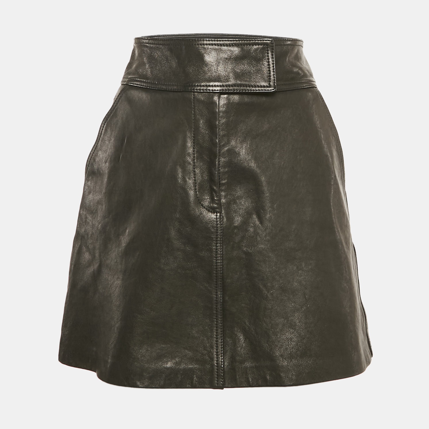 

Khaite Black Leather Mini Skirt S