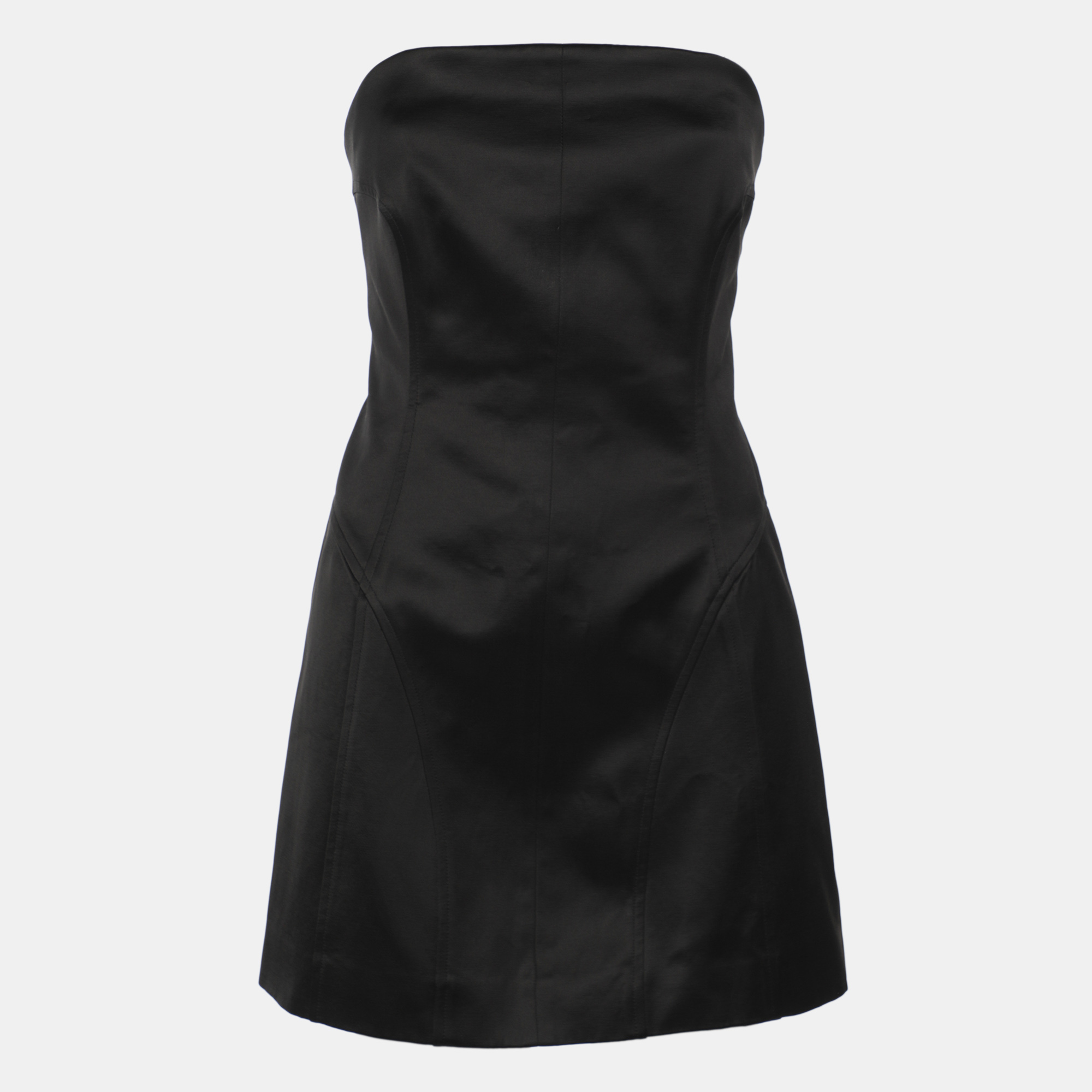 

Khaite Black Satin Sleeveless Mini Dress S