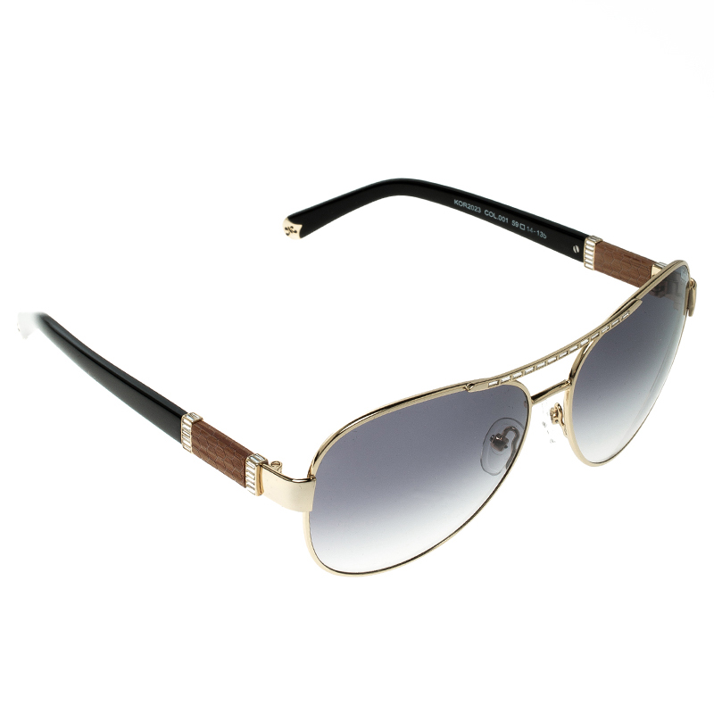 Korloff Gold/Black Gradient KOR2032 Aviator Sunglasses