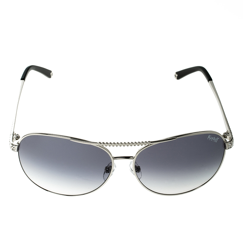 

Korloff Silver/Black Gradient KOR2024 Aviator Sunglasses