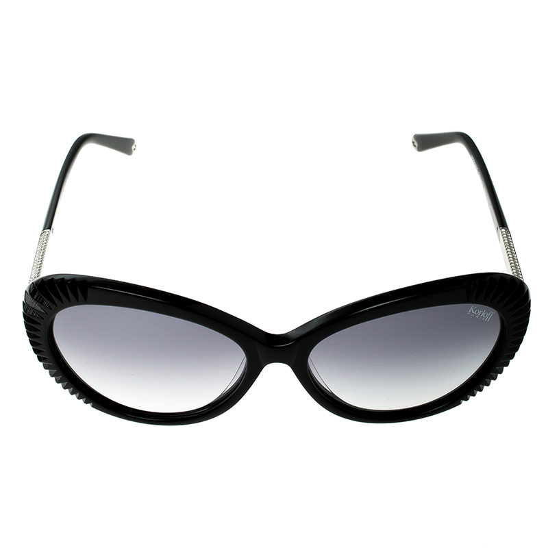 

Korloff Black/Black Gradient KOR2015 Embellished Cat Eye Sunglasses