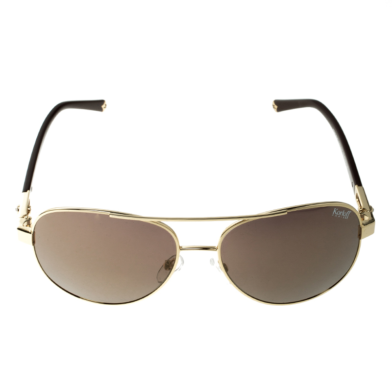 

Korloff Gold/Gold KOR2026 Aviator Sunglasses