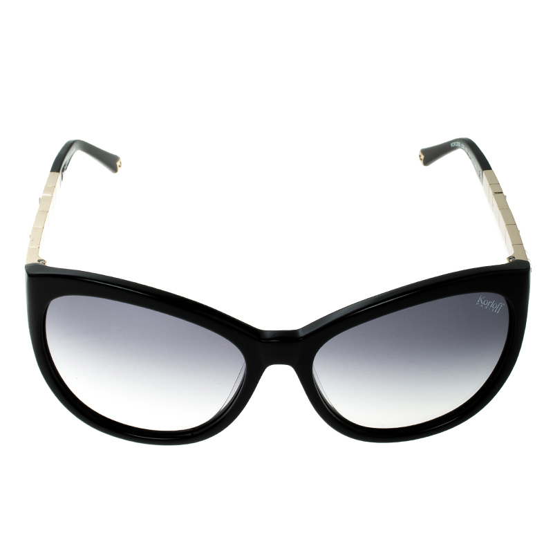 

Korloff Black/Black Gradient KOR2030 Embellished Cat Eye Sunglasses