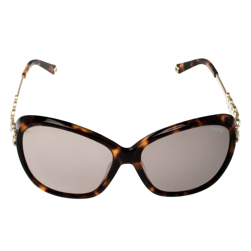 

Korloff Havanna/Brown KOR2033 Embellished Oversize Sunglasses