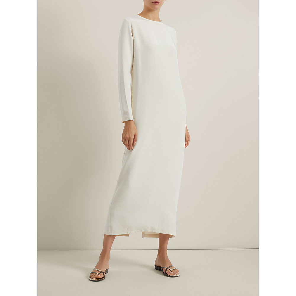 

La Collection White Jacqueline Silk-Satin Midi Dress Size