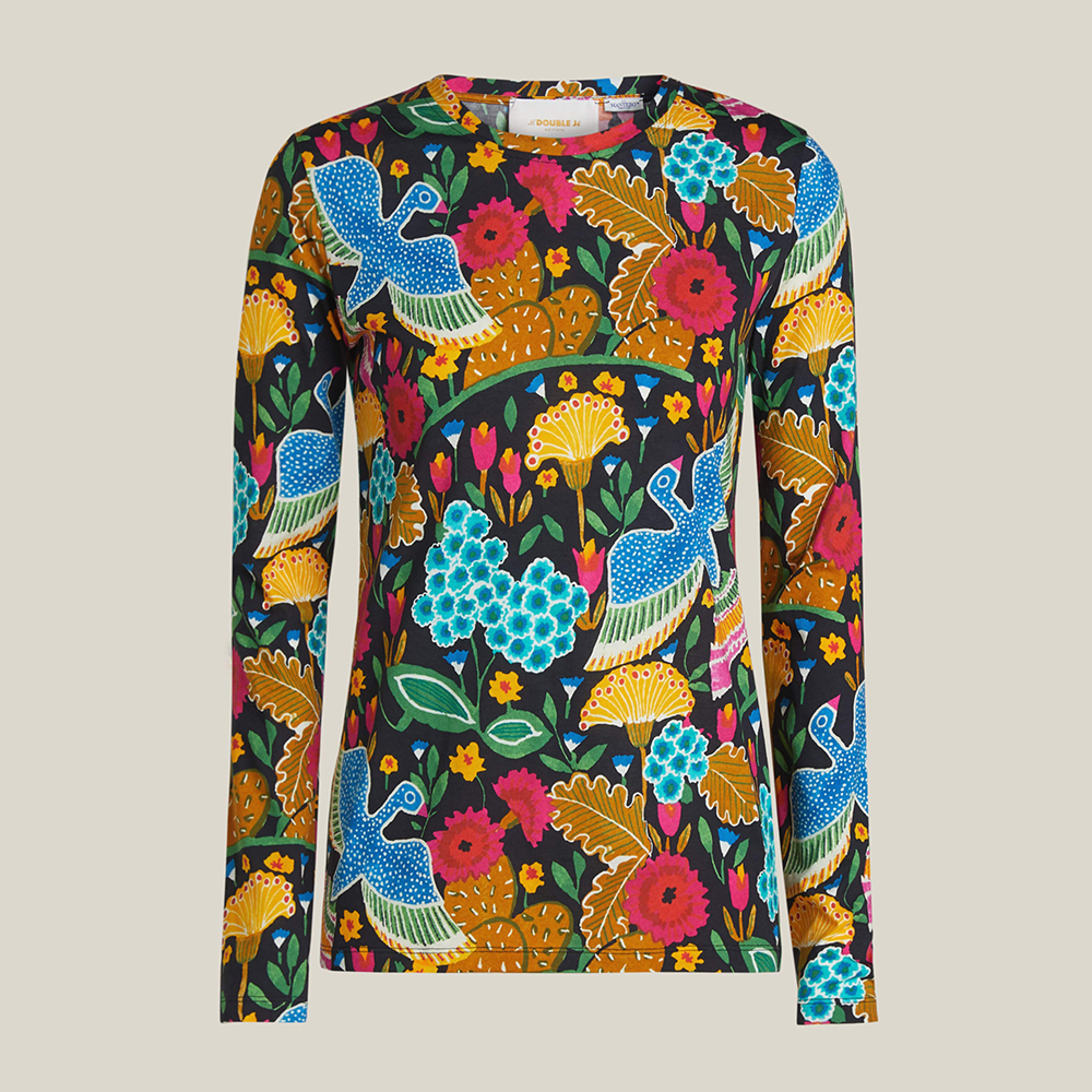 La DoubleJ Multicoloured Printed Cotton-Jersey Top Size L