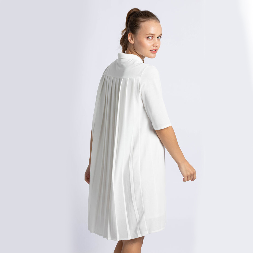 

Lacoste White Pleated Back Petit Pique Polo Shirt Dress  (Available for UAE Customers Only
