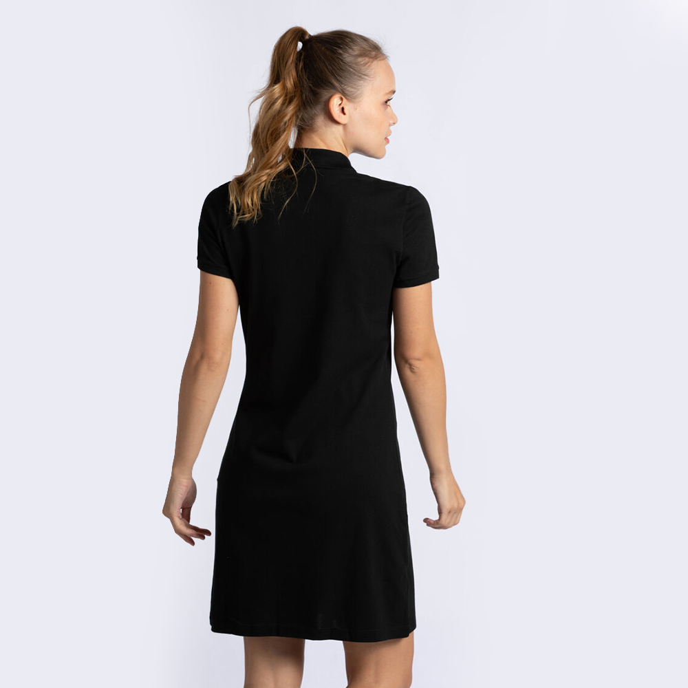 

Lacoste Black Stretch Cotton Mini Pique Polo Dress  (Available for UAE Customers Only