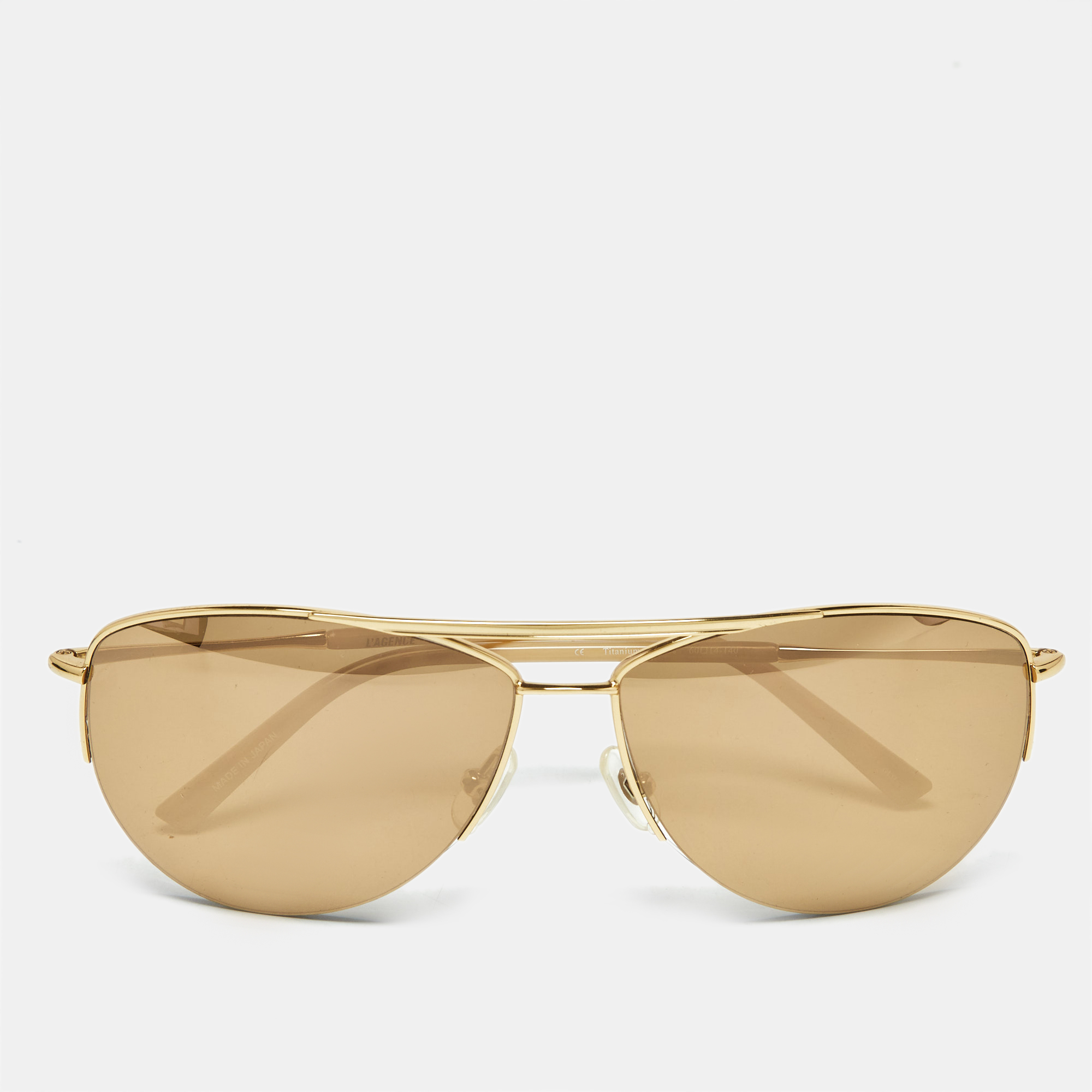 

L'Agence by Sama Gold Mirrored Tout Les Temps Aviator Sunglasses