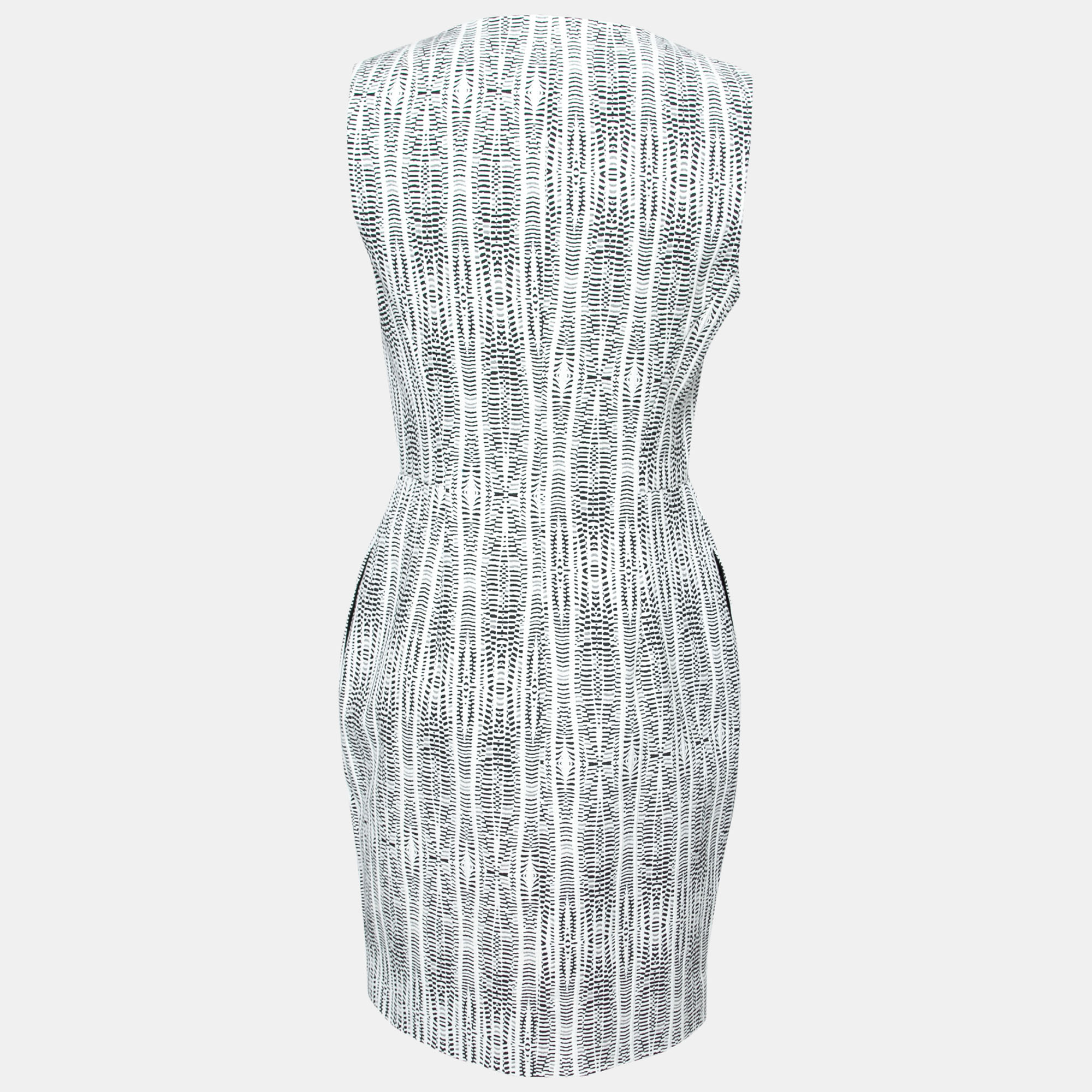 

L'Agence x Intermix Monochrome Abstract Eva Print Sleeveless Sheath Dress, White