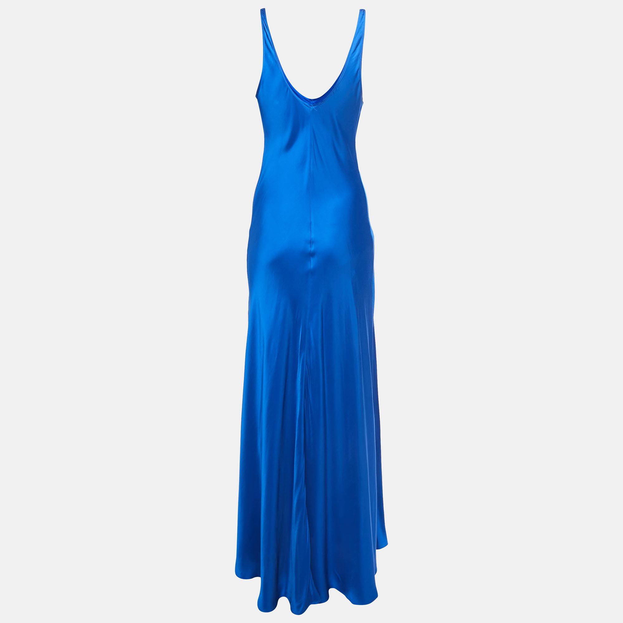 

L'agence Blue Satin Sleeveless Maxi Dress