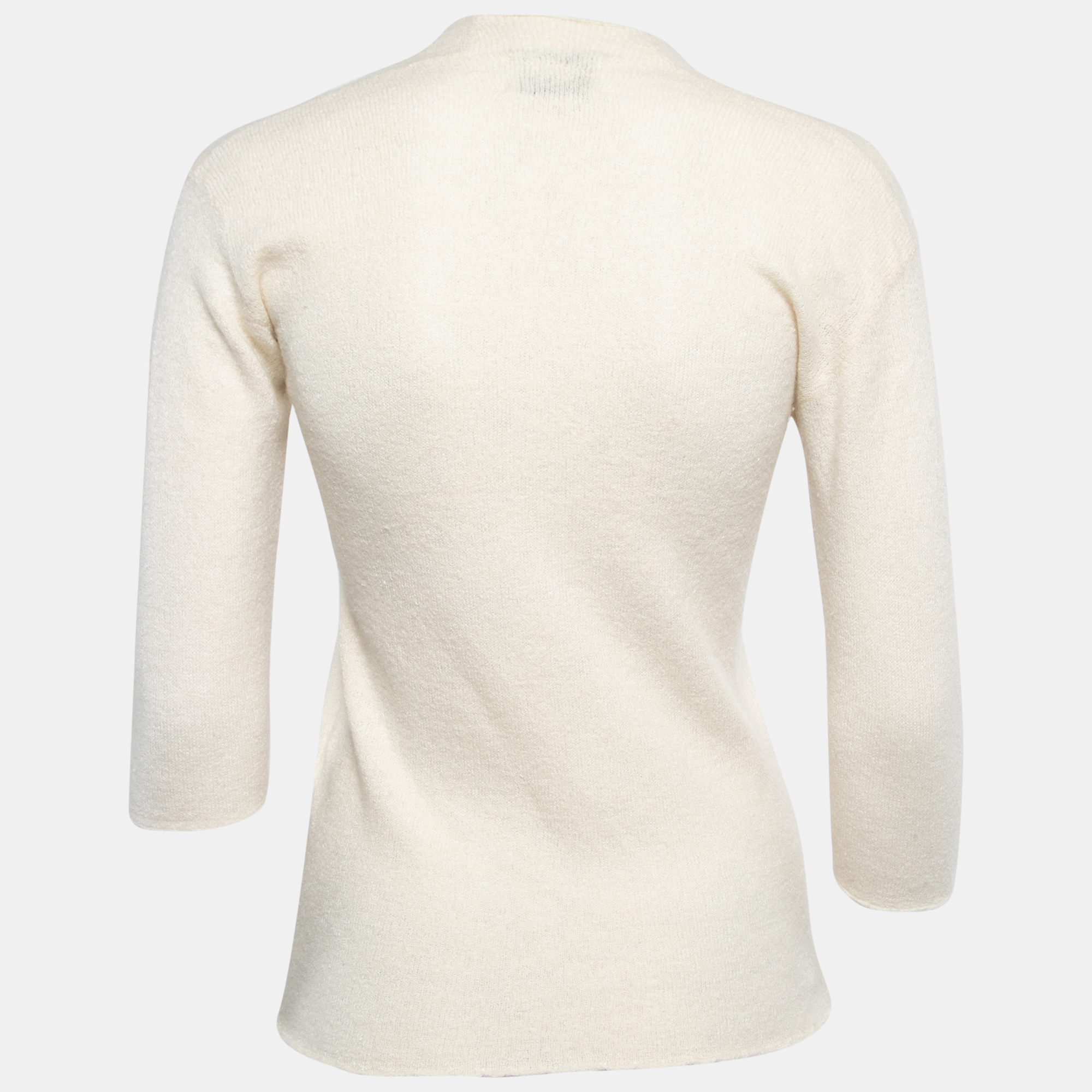 

Lainey Off White Cashmere & Silk Hand Knit Sweater