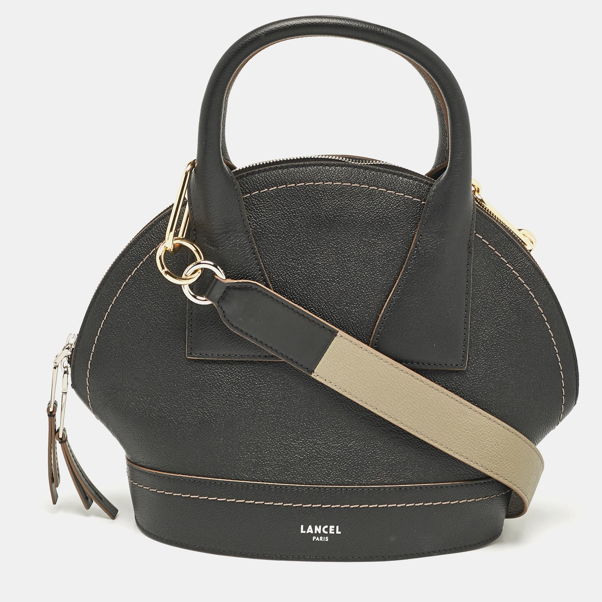 

Lancel Black Leather  Macaron Satchel