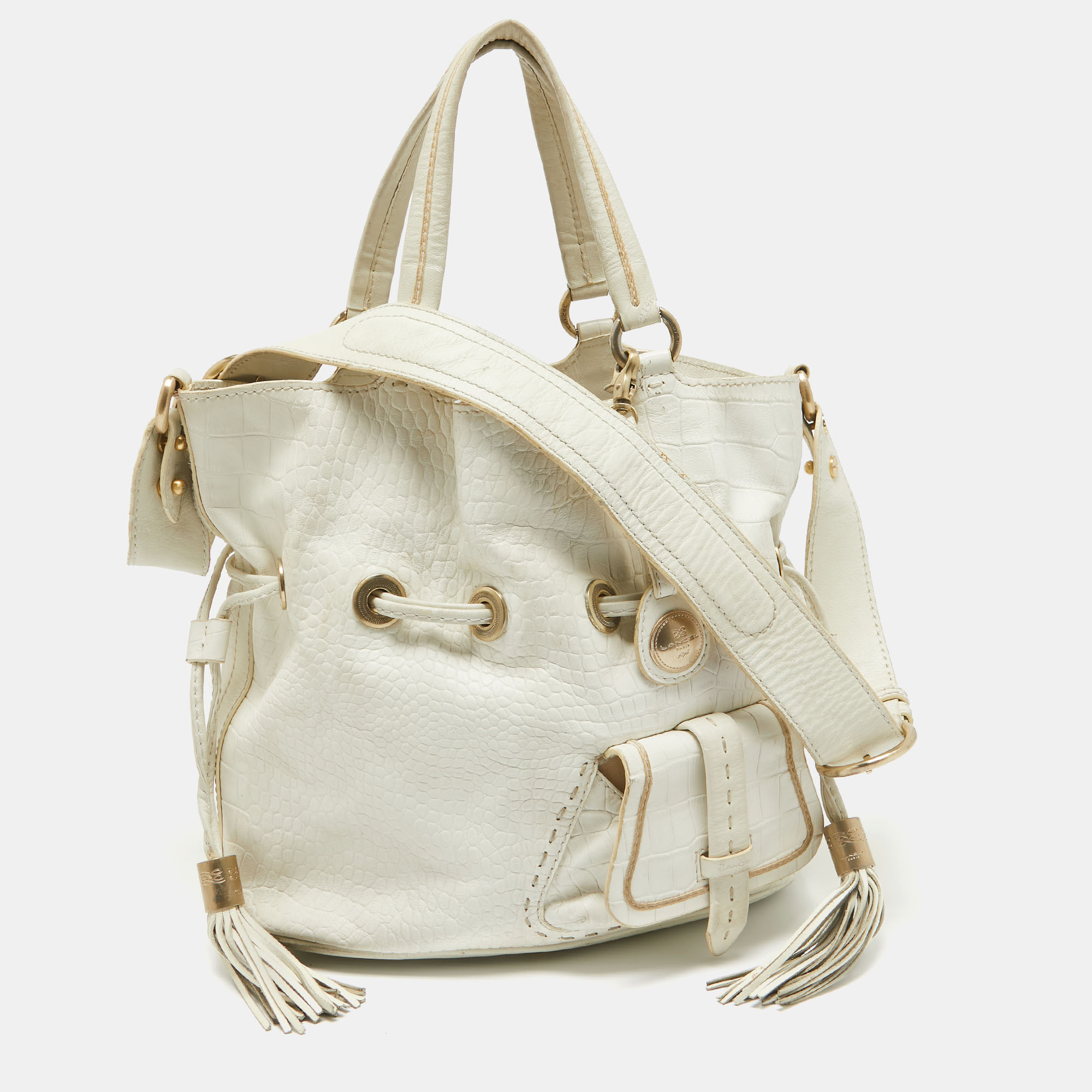 

Lancel White Leather Premiere Flirt Bucket Bag