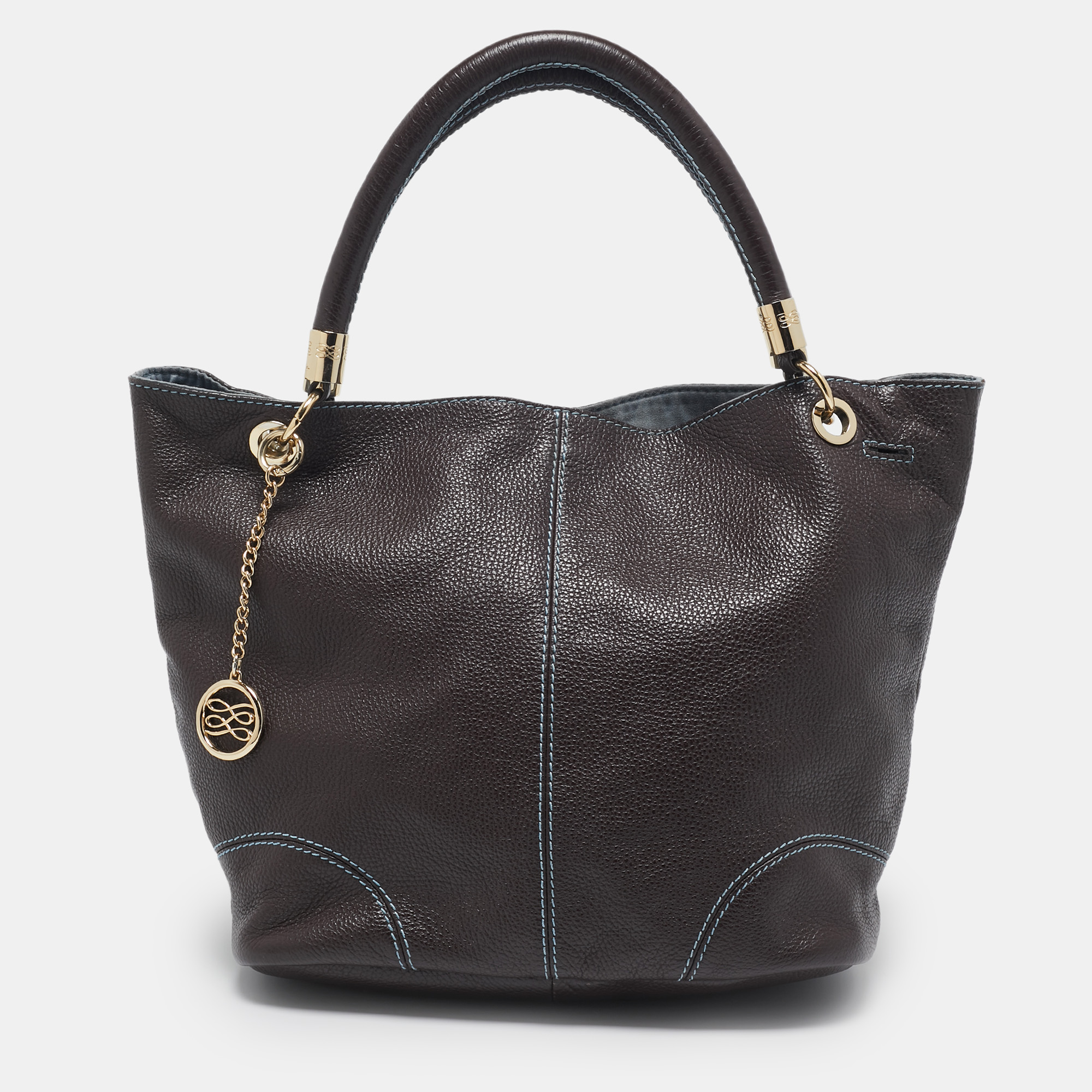 

Lancel Dark Brown Leather French Flair Tote