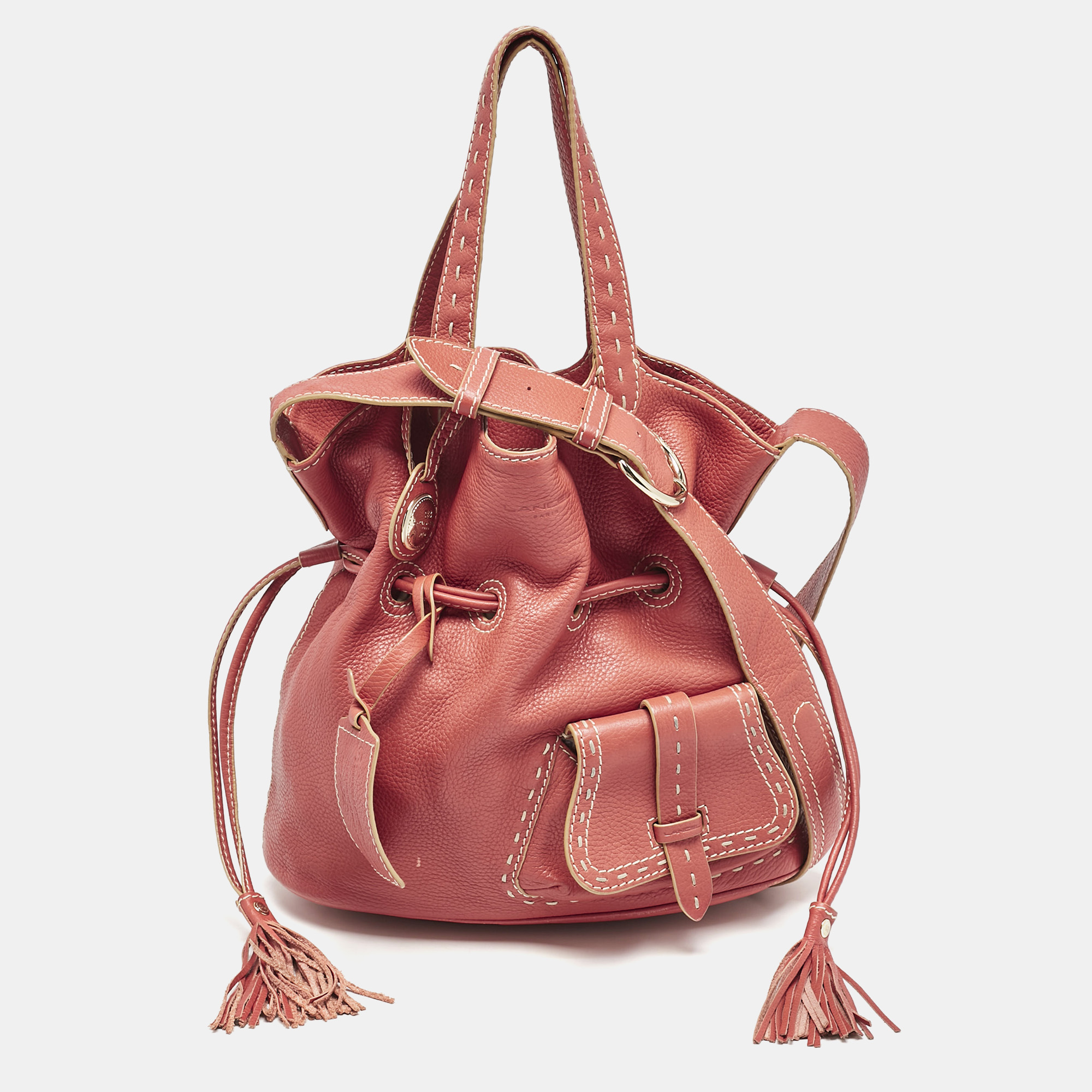

Lancel Red Leather Premiere Flirt Bucket Bag