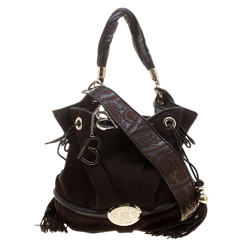 Pre Owned Lancel Brown Suede and Leather Le Brigitte Bardot Hobo