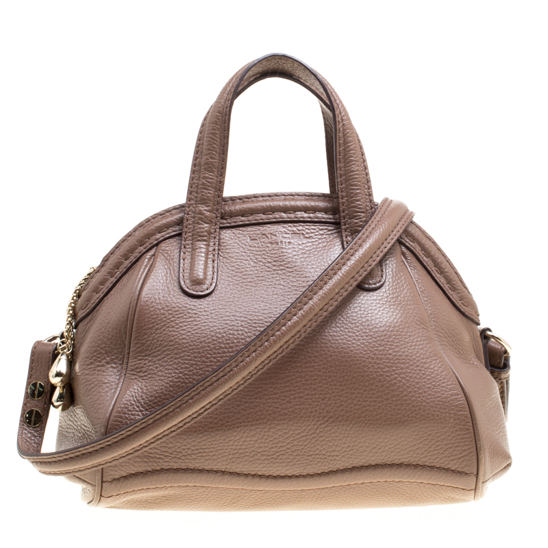 Lancel Brown Leather La Charmeuse Top Handle Bag Lancel | The Luxury Closet