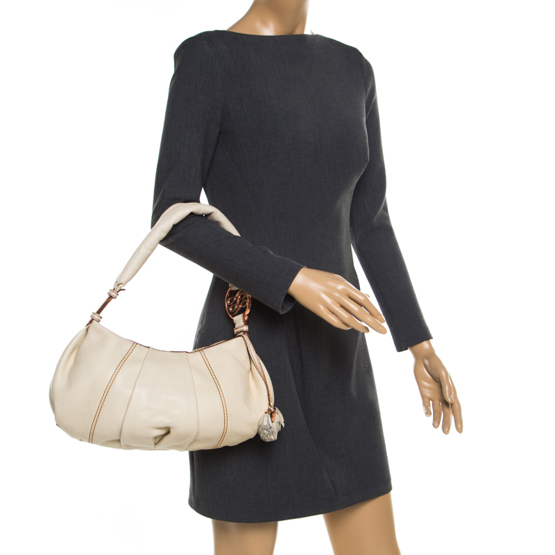 

Lancel Cream Leather Hobo