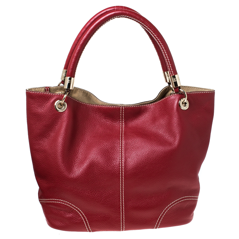 Lancel Red Leather French Flair Tote Lancel TLC