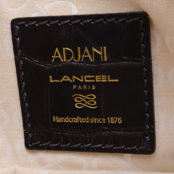 Pre-owned Lancel Black Embossed Large Adjani Satchel