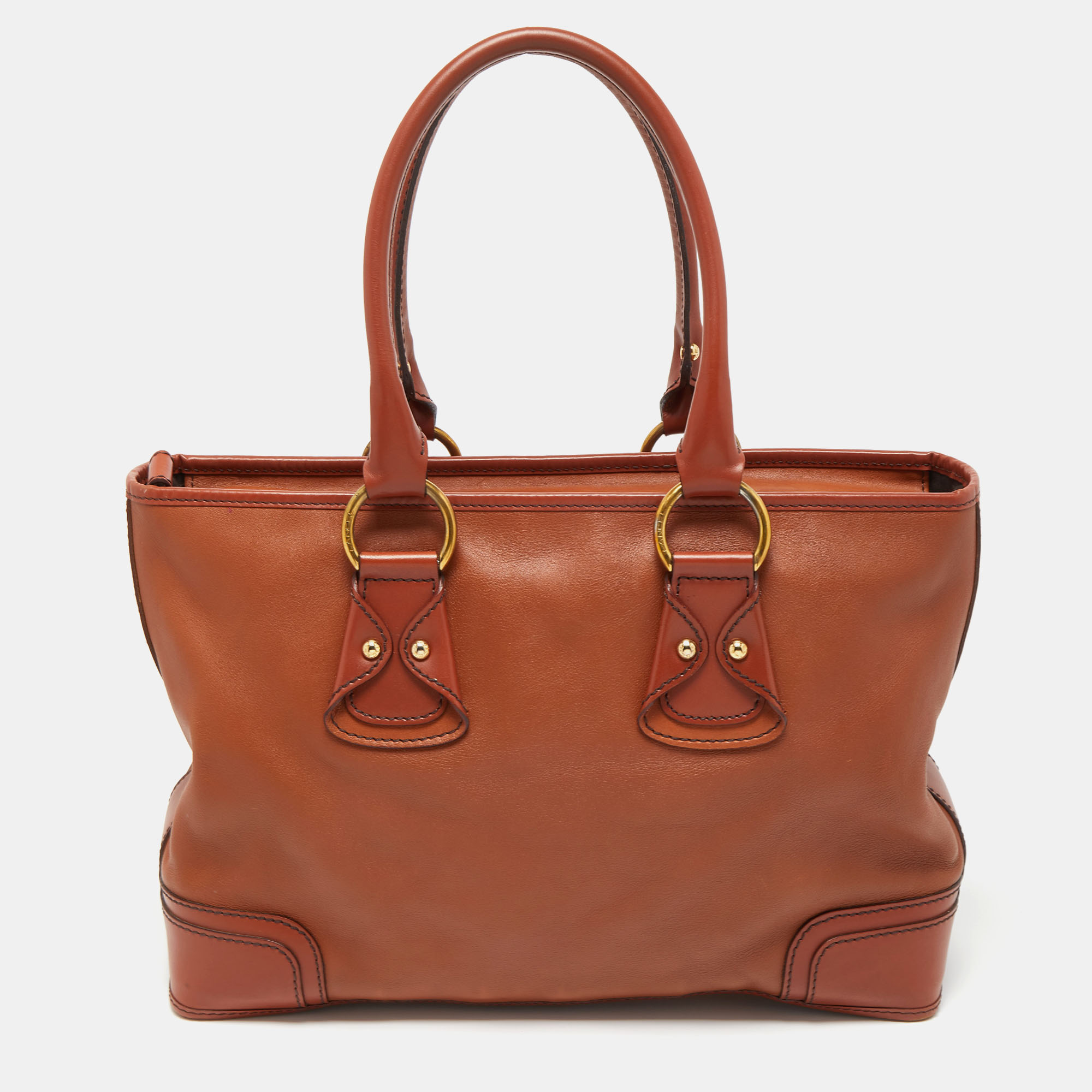Pre-owned Lancel Brown Leather Zip Tote