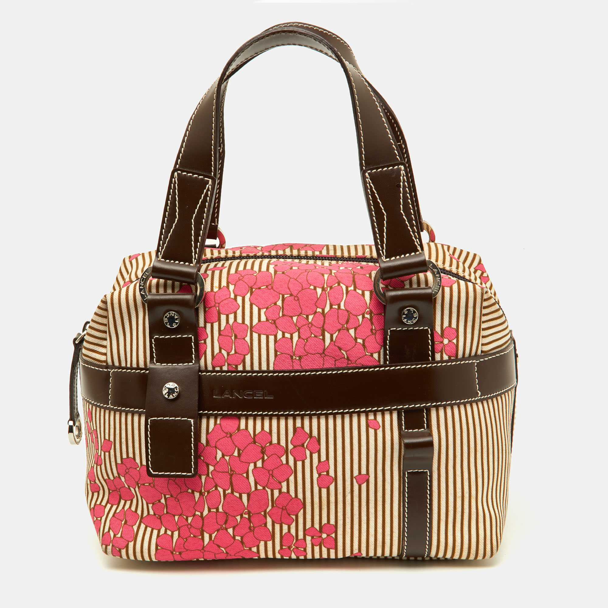

Lancel Multicolor Floral Fabric and Leather Zip Satchel
