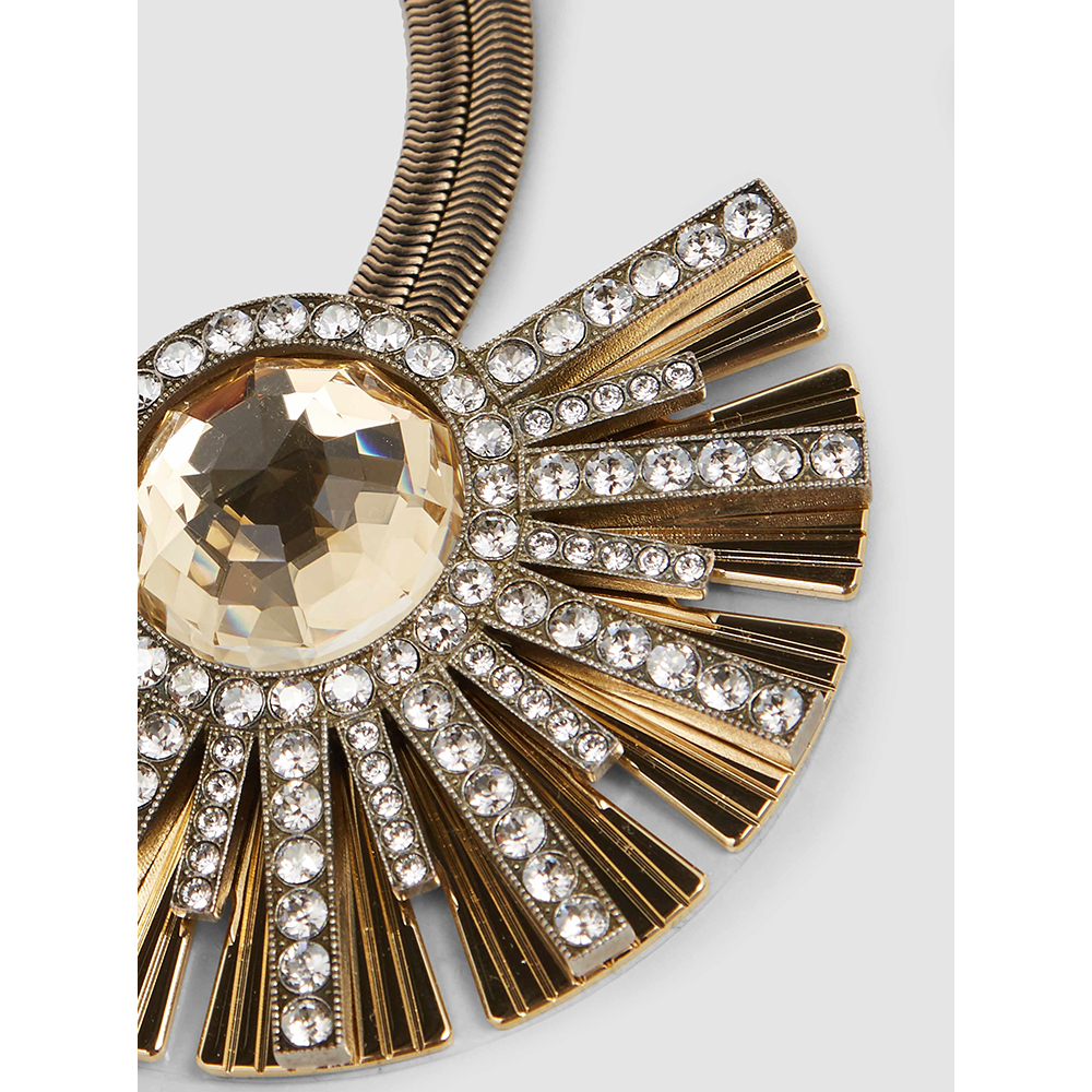

LANVIN Gold Half Sun Crystal Studded Necklace