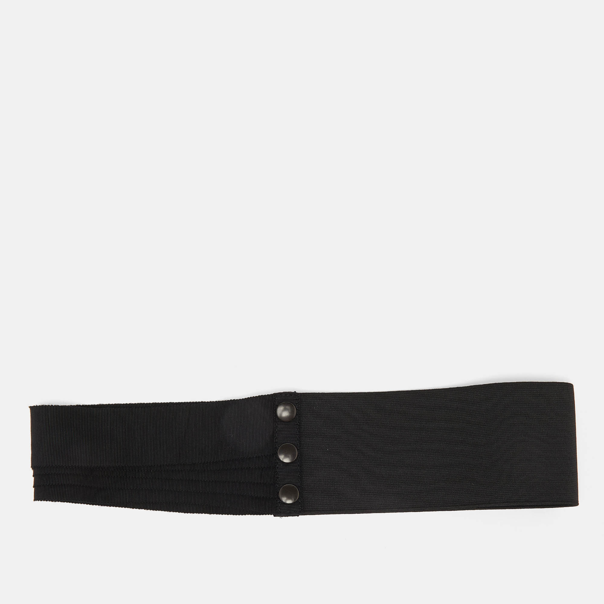 

Lanvin Black Elastic and Fabric Snap Waist Belt