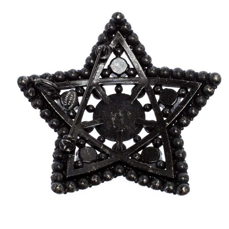 

Lanvin Crystal Embellished Black Tone Star Brooch / Pendant