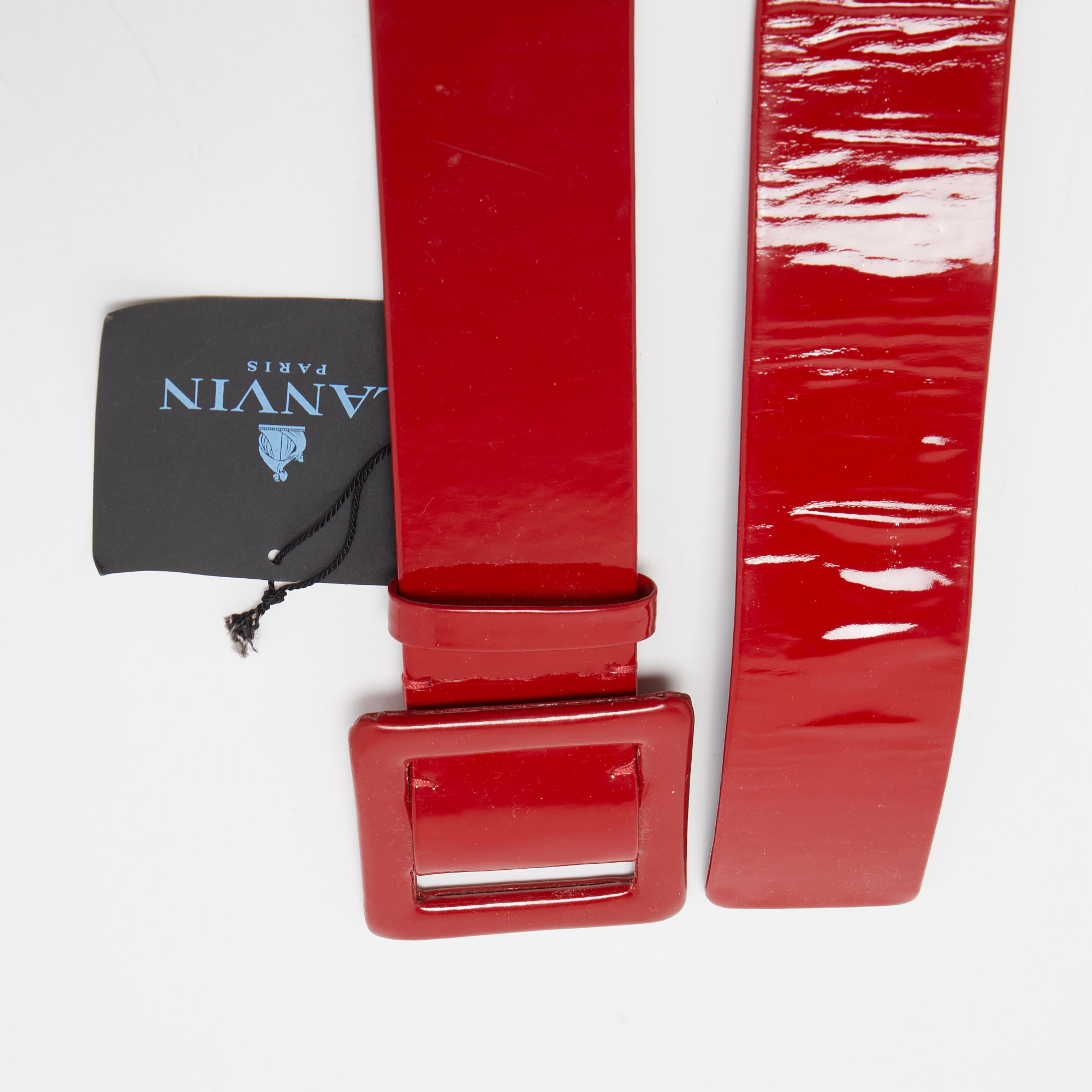 

Lanvin Red Patent Leather Buckle Wide Waist Belt