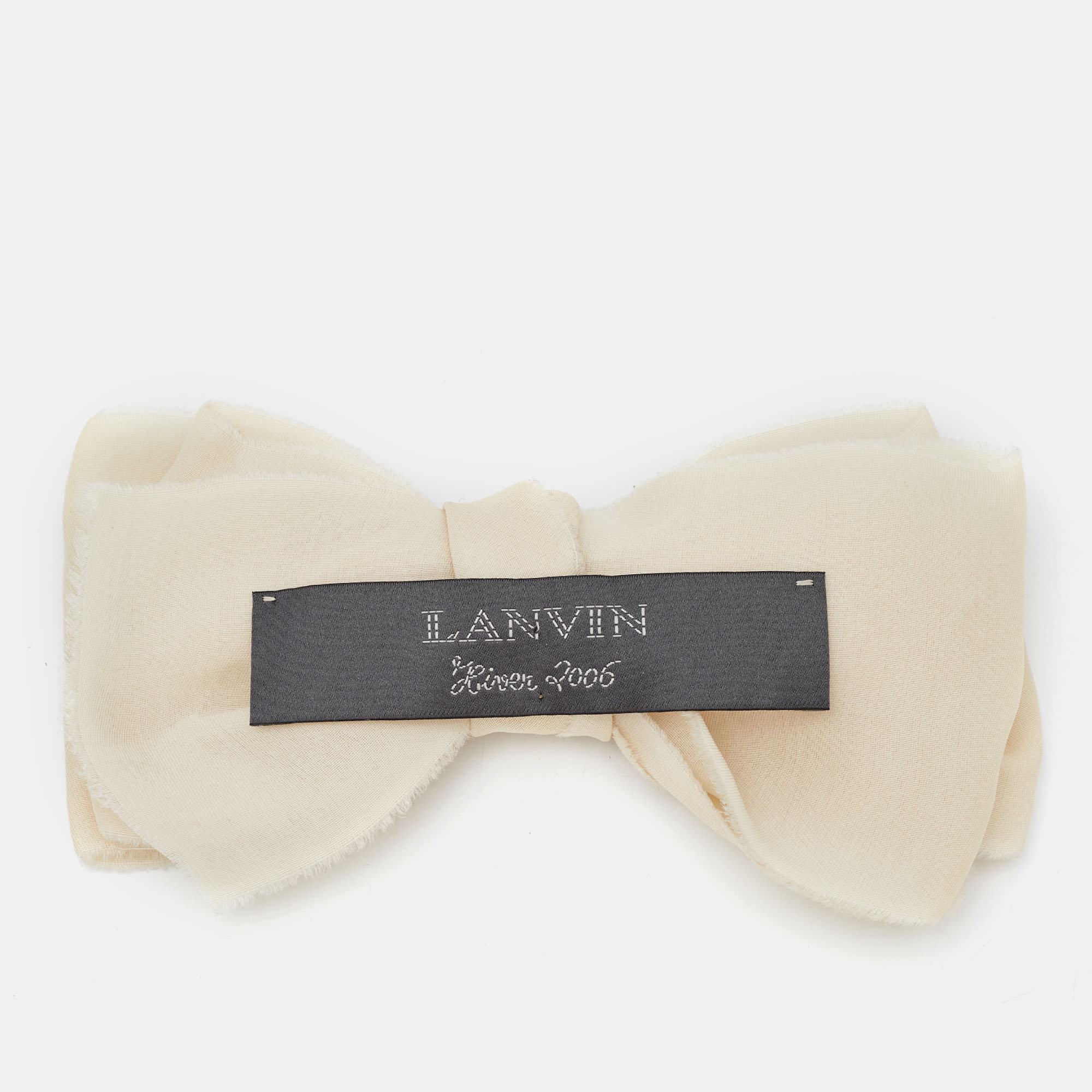 

Lanvin Ivory Silk Bow Pin Brooch, Cream