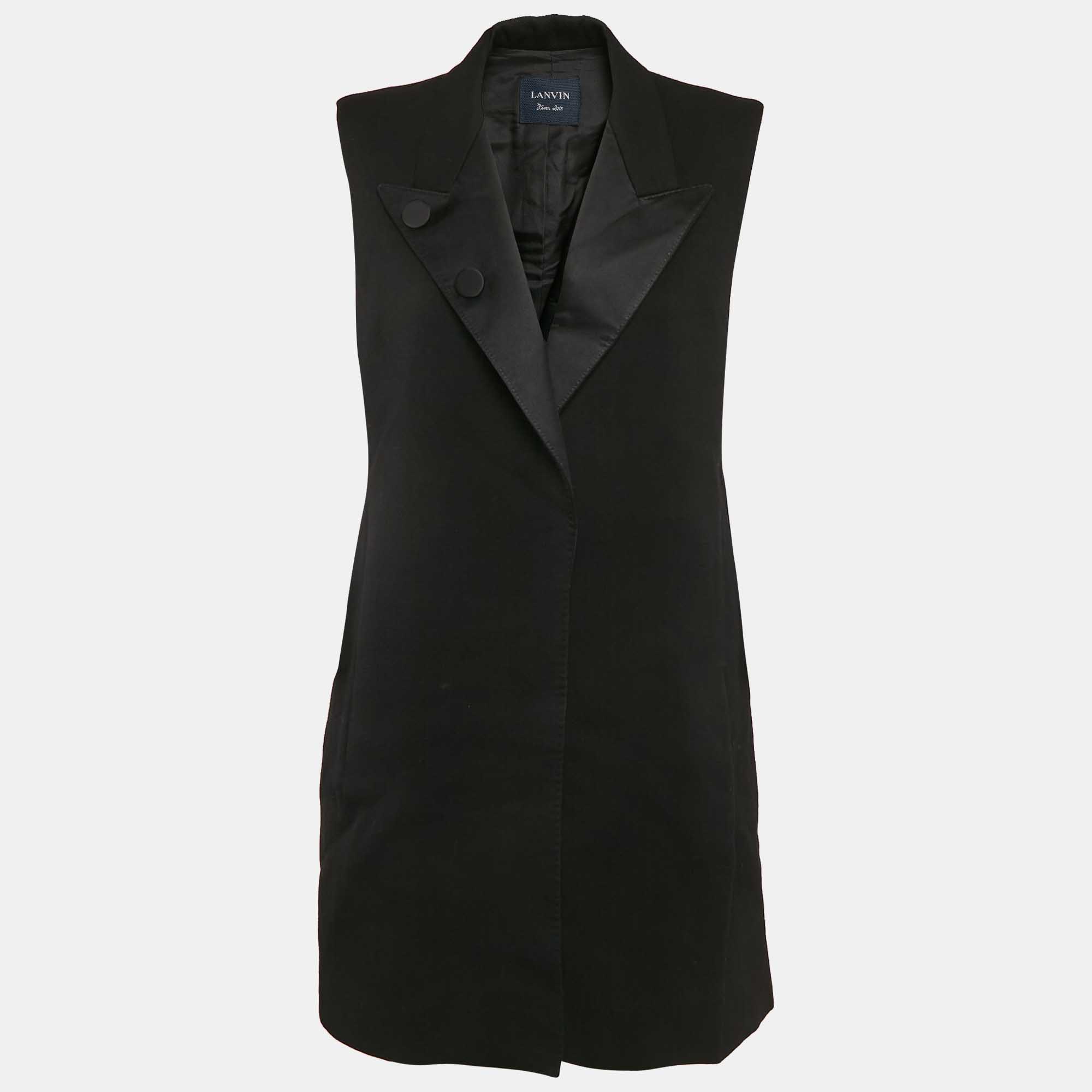 

Lanvin Black Wool Sleeveless Coat L