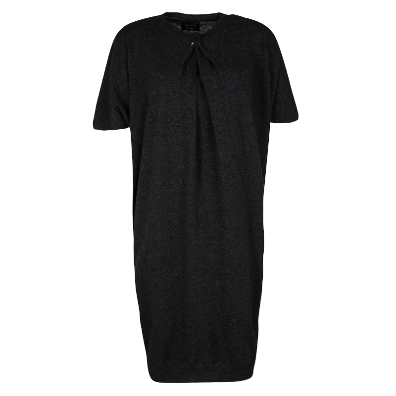 

Lanvin Hiver'10 Grey Wool Short Sleeve Draped Dress