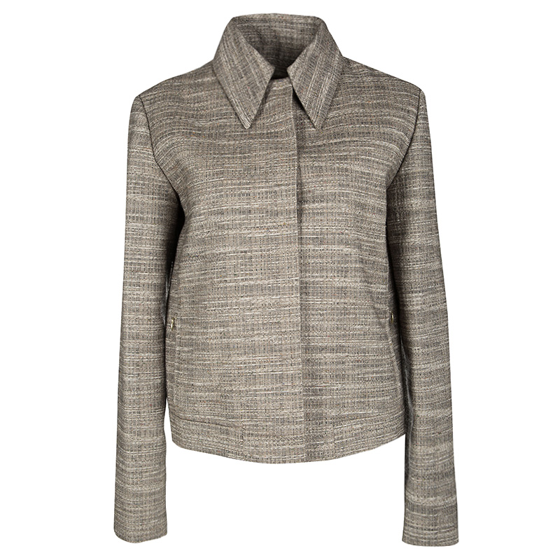 Pre Owned Lanvin Vintage Brown Textured Jacket M