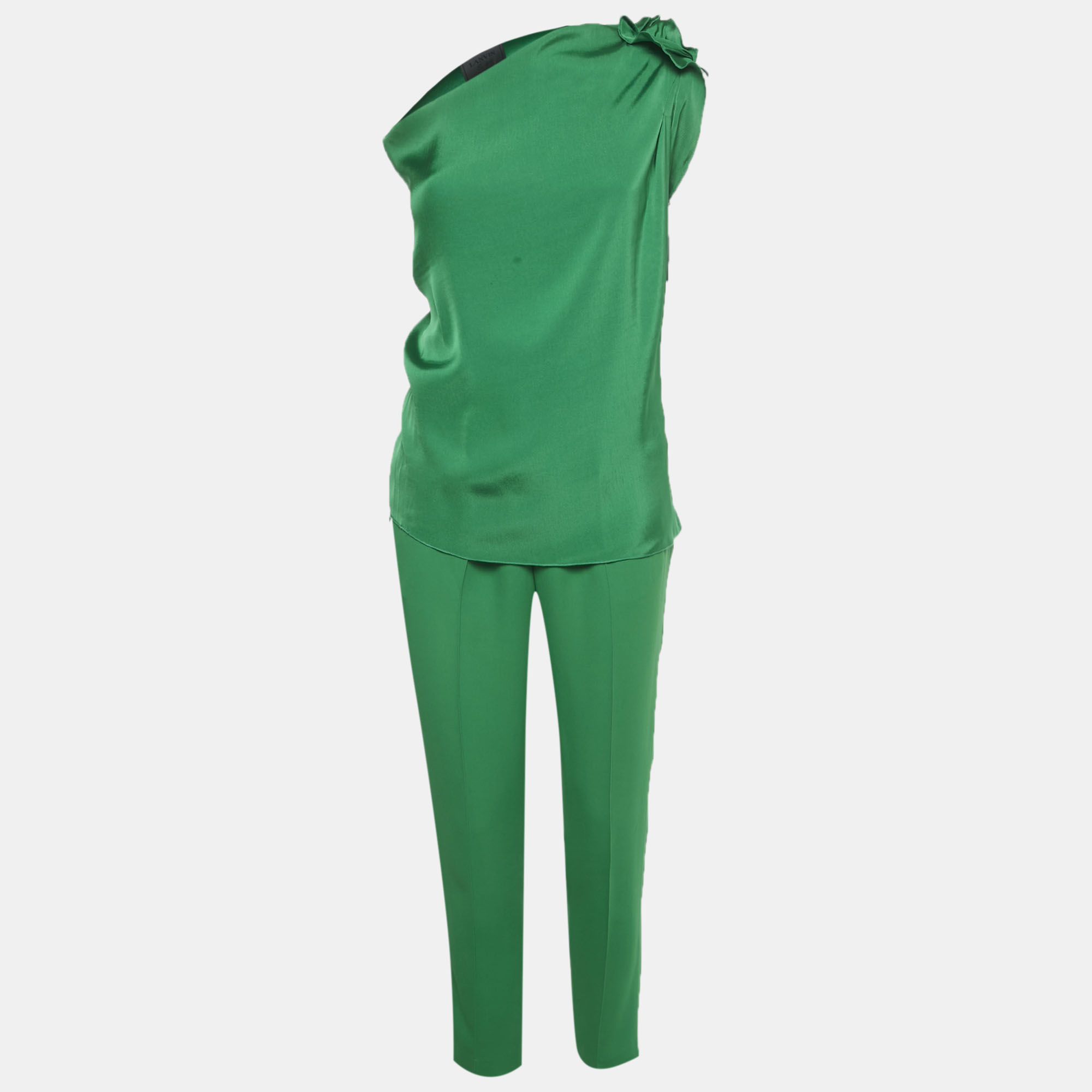 Pre-owned Lanvin Green Crepe Top & Pants Set S