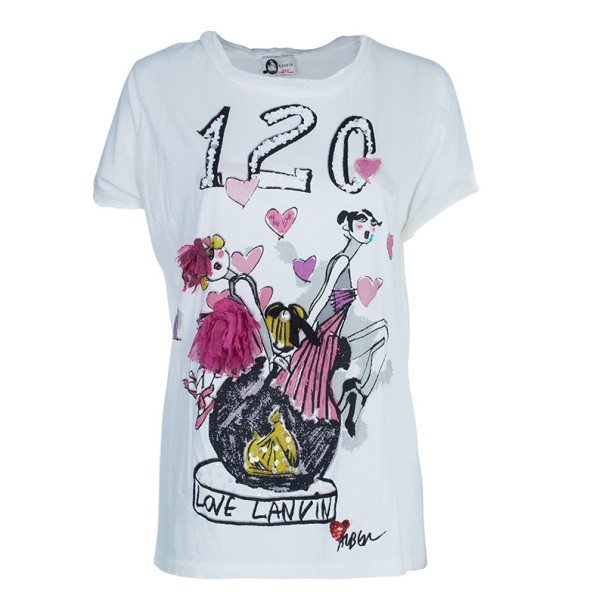 Lanvin 120 Print Embellished T-Shirt M