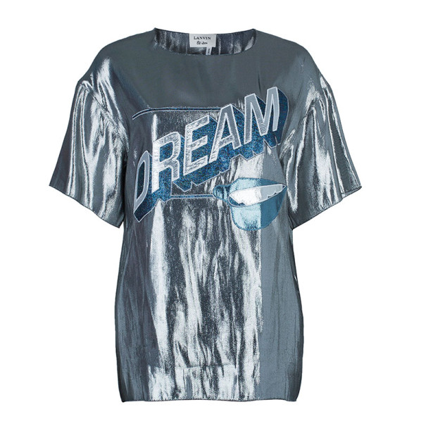 Pre Owned Lanvin Dream Metallic Lame Top M