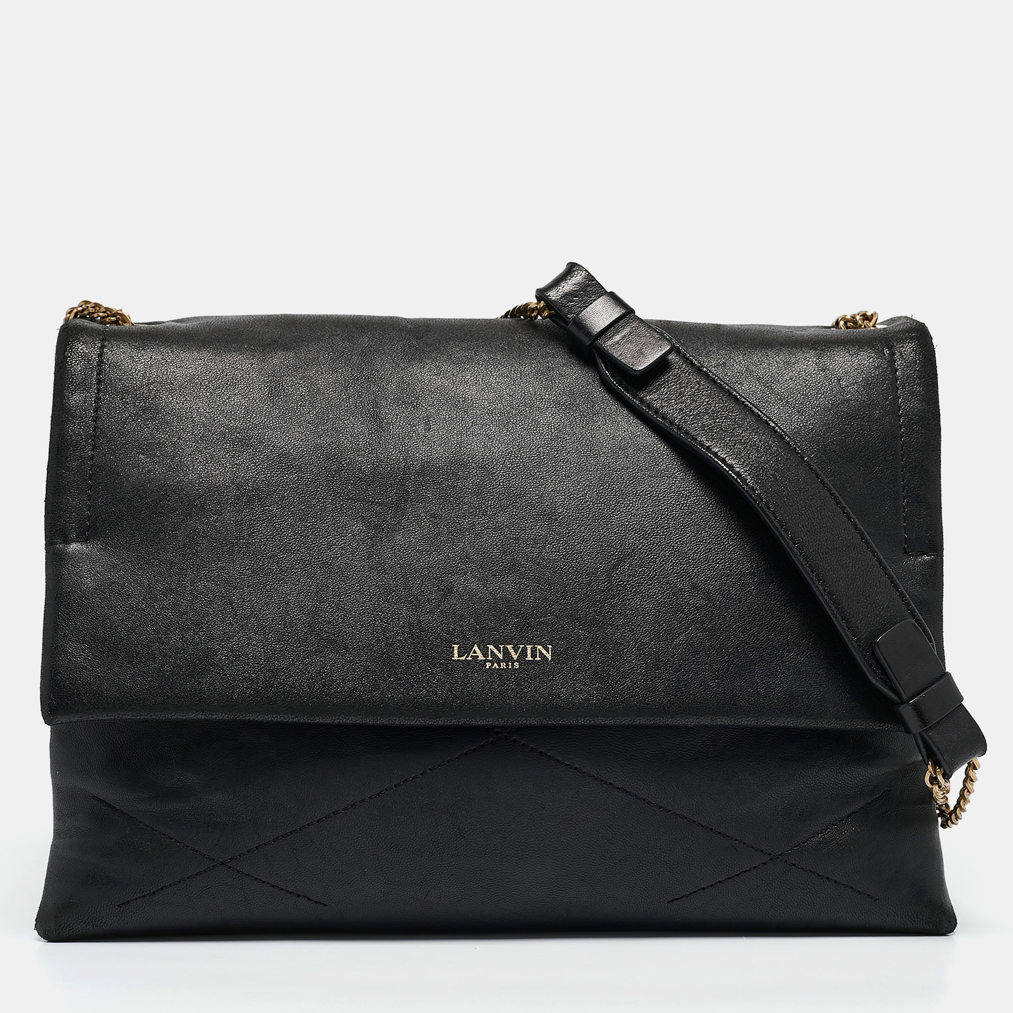 

Lanvin Black Leather Sugar Flap Bag